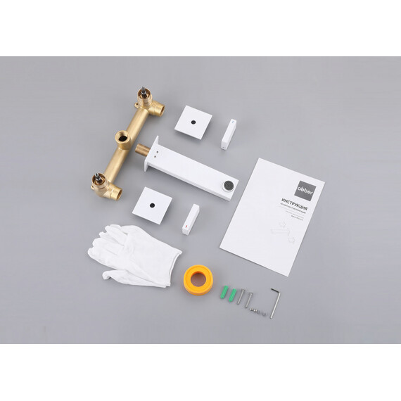 СМЕСИТЕЛЬ ABBER DAHEIM AF82122W ДЛЯ РАКОВИНЫ СКРЫТОГО МОНТАЖА, БЕЛЫЙ МАТОВЫЙ