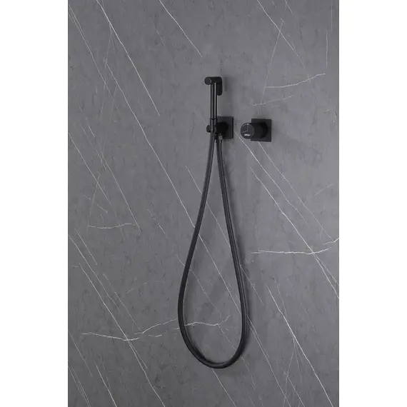 СМЕСИТЕЛЬ ABBER RUND AF8725B С ГИГИЕНИЧЕСКИМ ДУШЕМ, ЧЕРНЫЙ МАТОВЫЙ