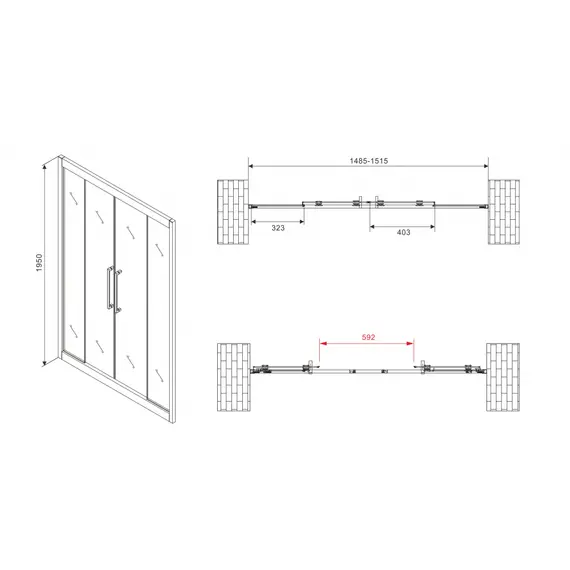 ДУШЕВАЯ ДВЕРЬ ABBER SCHWARZER DIAMANT AG33150H