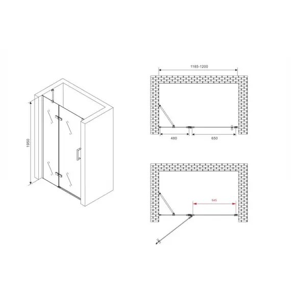 ДУШЕВАЯ ДВЕРЬ ABBER ZART AG08120B