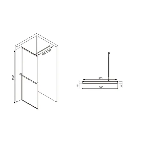 ДУШЕВАЯ ПЕРЕГОРОДКА ABBER IMMER OFFEN AG60090B