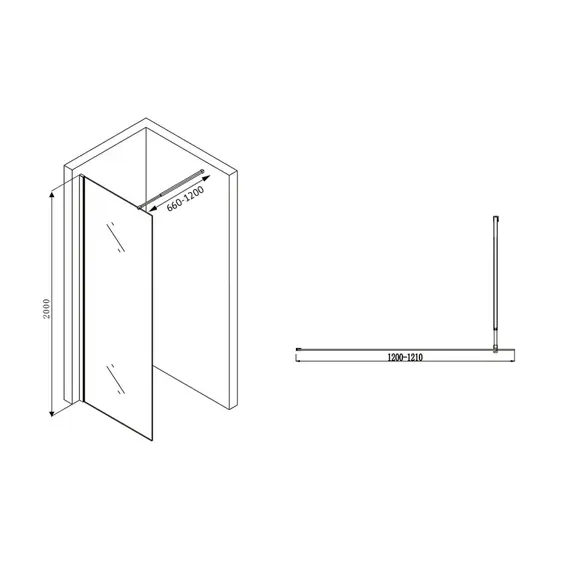 ДУШЕВАЯ ПЕРЕГОРОДКА ABBER IMMER OFFEN AG61120B8