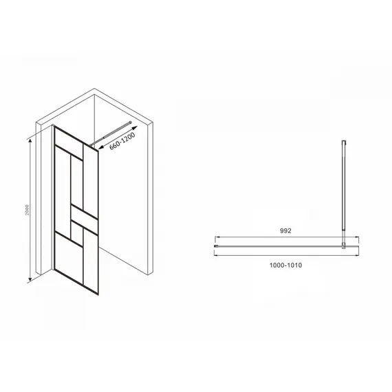 ДУШЕВАЯ ПЕРЕГОРОДКА ABBER IMMER OFFEN AG63100B8