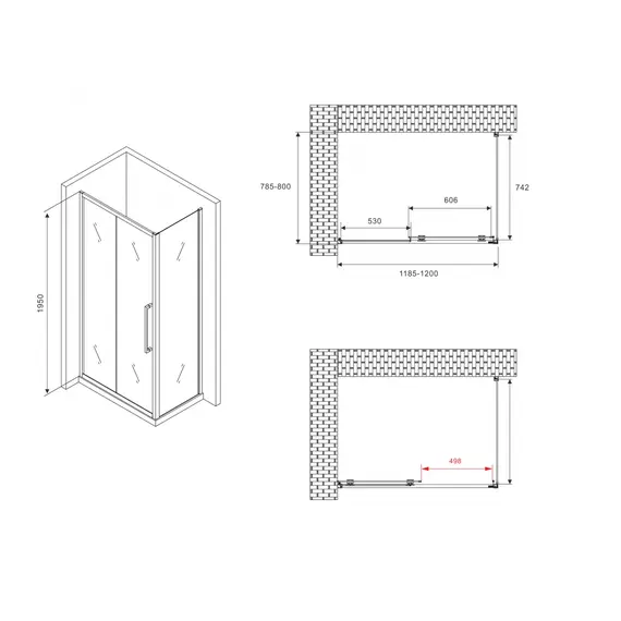 ДУШЕВОЙ УГОЛОК ABBER SCHWARZER DIAMANT AG30120H-S80
