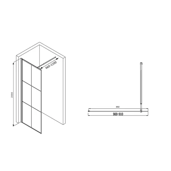 ДУШЕВАЯ ПЕРЕГОРОДКА ABBER IMMER OFFEN AG62090B