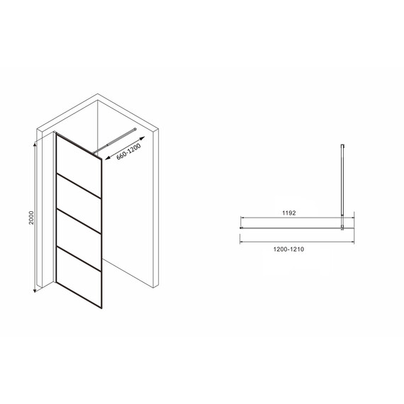 ДУШЕВАЯ ПЕРЕГОРОДКА ABBER IMMER OFFEN AG65120B
