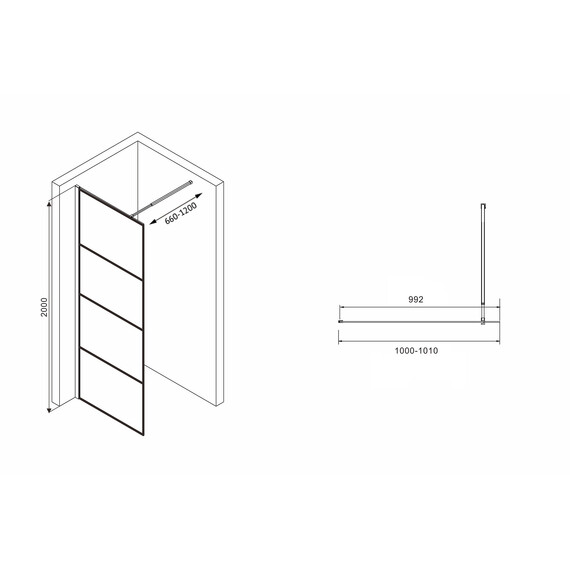 ДУШЕВАЯ ПЕРЕГОРОДКА ABBER IMMER OFFEN AG65100B