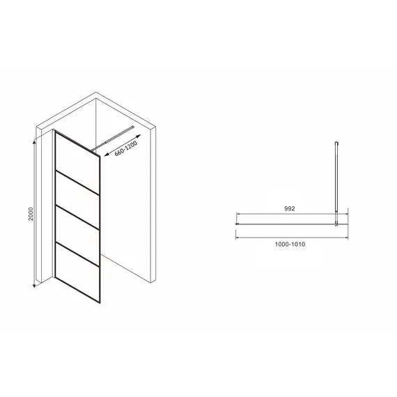ДУШЕВАЯ ПЕРЕГОРОДКА ABBER IMMER OFFEN AG65100B