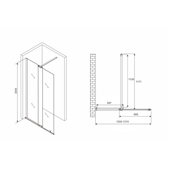 ДУШЕВАЯ ПЕРЕГОРОДКА ABBER KOMFORT AG09120