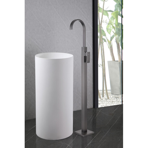 СМЕСИТЕЛЬ ABBER WASSERFALL AF8640NG НАПОЛЬНЫЙ ДЛЯ РАКОВИНЫ, НИКЕЛЬ