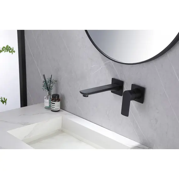 СМЕСИТЕЛЬ ABBER WEISS INSEL AF8082W ДЛЯ РАКОВИНЫ СКРЫТОГО МОНТАЖА, БЕЛЫЙ-ХРОМ