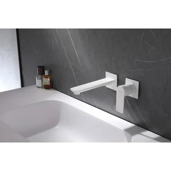 СМЕСИТЕЛЬ ABBER WEISS INSEL AF8082FW ДЛЯ РАКОВИНЫ СКРЫТОГО МОНТАЖА, БЕЛЫЙ МАТОВЫЙ