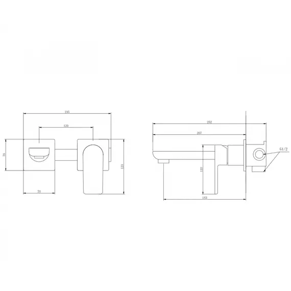 СМЕСИТЕЛЬ ABBER WEISS INSEL AF8082B ДЛЯ РАКОВИНЫ СКРЫТОГО МОНТАЖА, ЧЕРНЫЙ МАТОВЫЙ