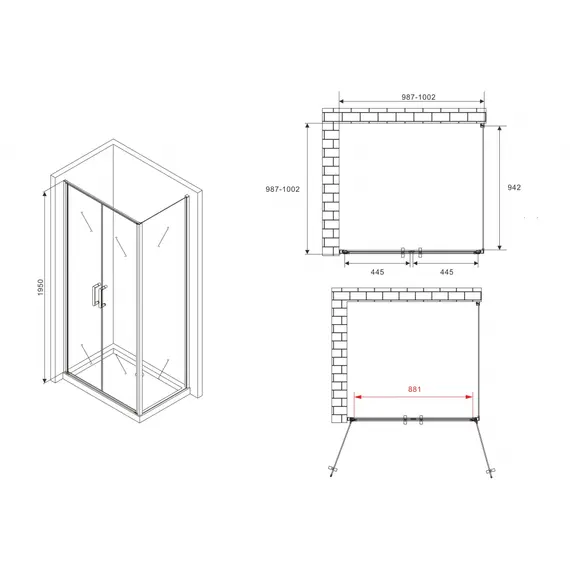 ДУШЕВОЙ УГОЛОК ABBER SONNENSTRAND AG04100BC-S100B