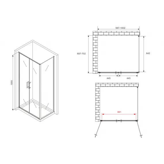 ДУШЕВОЙ УГОЛОК ABBER SONNENSTRAND AG04100BC-S70B