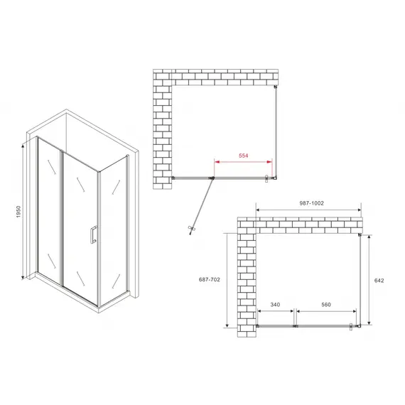 ДУШЕВОЙ УГОЛОК ABBER SONNENSTRAND AG04100BS-S70B