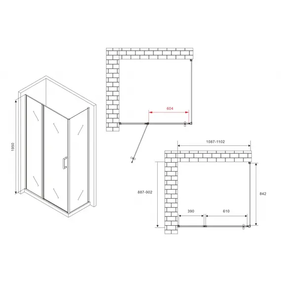 ДУШЕВОЙ УГОЛОК ABBER SONNENSTRAND AG04110BS-S90B