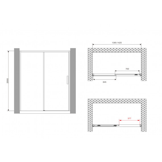 ДУШЕВАЯ ДВЕРЬ ABBER KOMFORT AG93140B