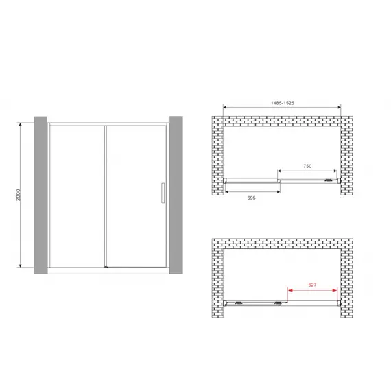 ДУШЕВАЯ ДВЕРЬ ABBER KOMFORT AG93150