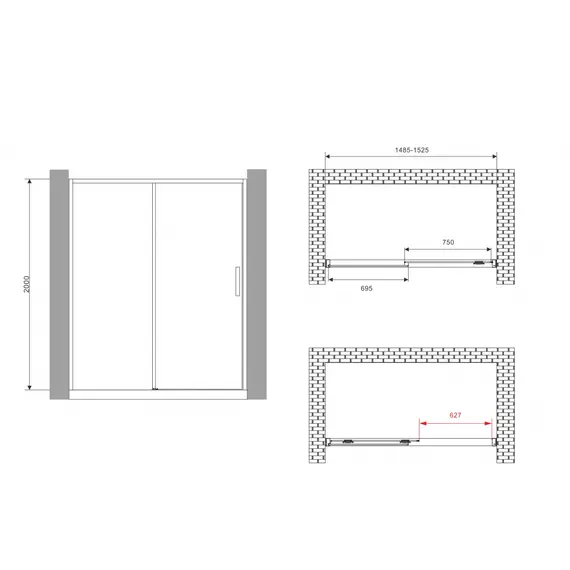 ДУШЕВАЯ ДВЕРЬ ABBER KOMFORT AG93150B