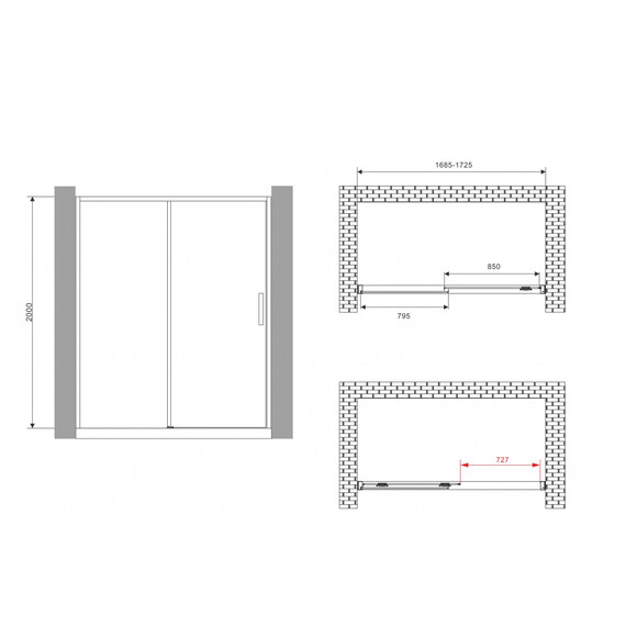 ДУШЕВАЯ ДВЕРЬ ABBER KOMFORT AG93170B