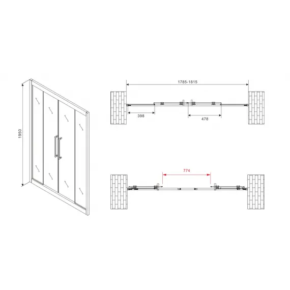ДУШЕВАЯ ДВЕРЬ ABBER SCHWARZER DIAMANT AG33180H