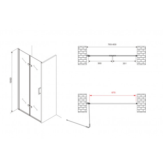 ДУШЕВАЯ ДВЕРЬ ABBER ZART AG08080P