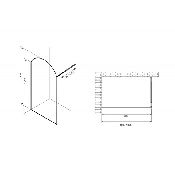 ДУШЕВАЯ ПЕРЕГОРОДКА ABBER IMMER OFFEN AG64100BN