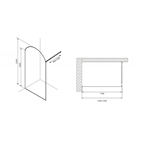 ДУШЕВАЯ ПЕРЕГОРОДКА ABBER IMMER OFFEN AG64120BN8