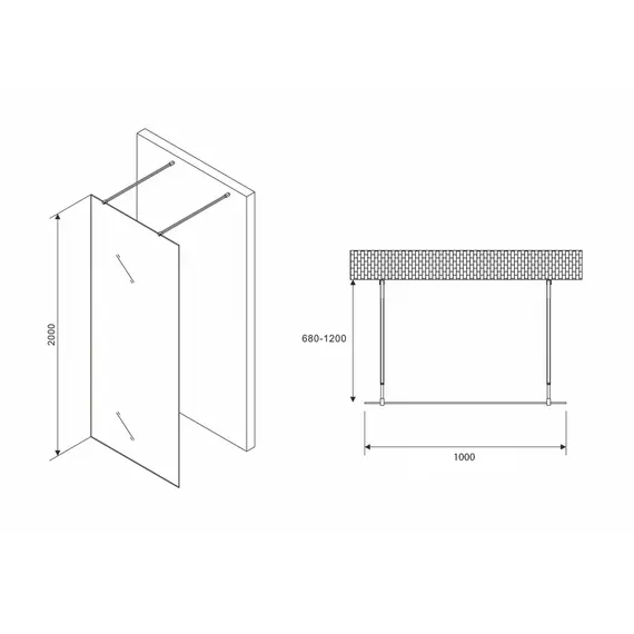 ДУШЕВАЯ ПЕРЕГОРОДКА ABBER IMMER OFFEN AG68100BF8