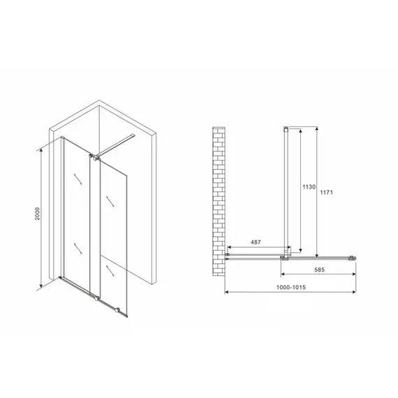 ДУШЕВАЯ ПЕРЕГОРОДКА ABBER KOMFORT AG09100B
