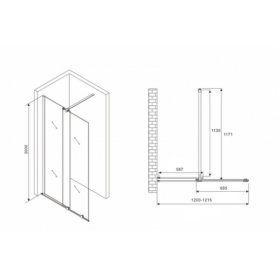 ДУШЕВАЯ ПЕРЕГОРОДКА ABBER KOMFORT AG09120B