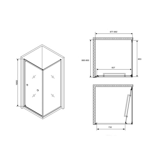 ДУШЕВОЙ УГОЛОК ABBER SCHWARZER DIAMANT AG0A090B