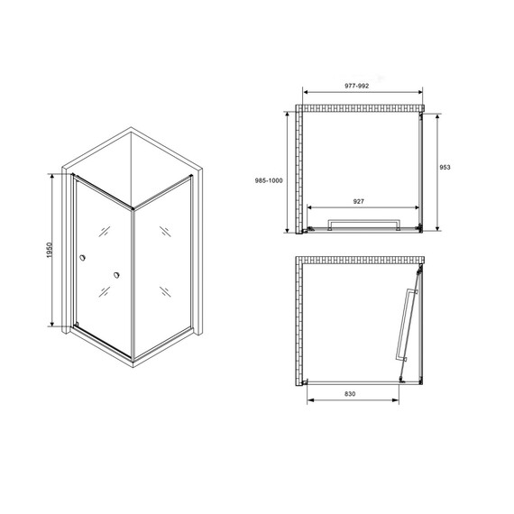 ДУШЕВОЙ УГОЛОК ABBER SCHWARZER DIAMANT AG0A100B
