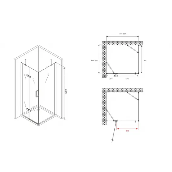 ДУШЕВОЙ УГОЛОК ABBER ZART AG08090-S101