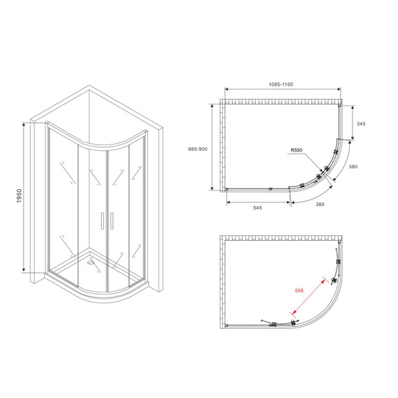 ДУШЕВОЙ УГОЛОК ABBER SCHWARZER DIAMANT AG01119