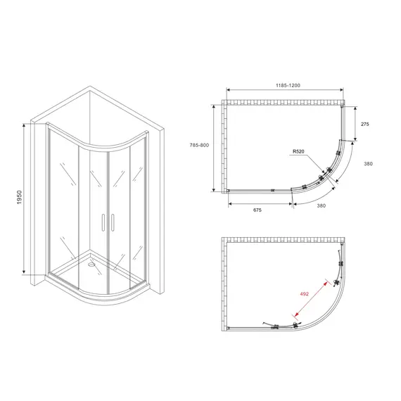 ДУШЕВОЙ УГОЛОК ABBER SCHWARZER DIAMANT AG01128B