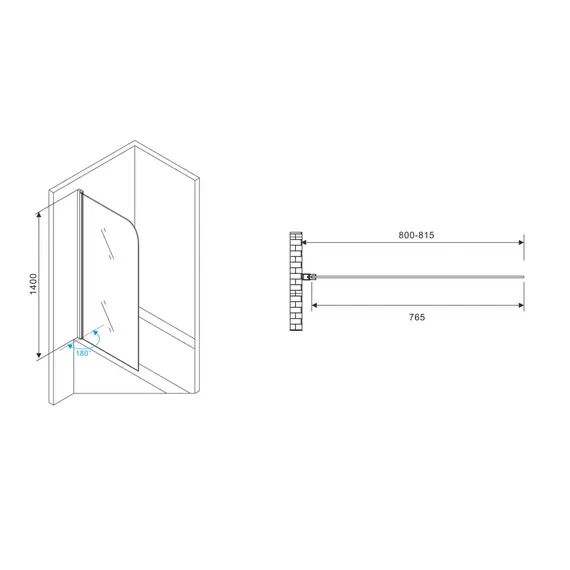 ШТОРКА НА ВАННУ ABBER EWIGES WASSER AG52080B