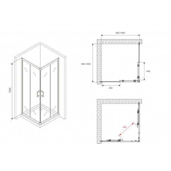ДУШЕВОЙ УГОЛОК ABBER SCHWARZER DIAMANT AG021005