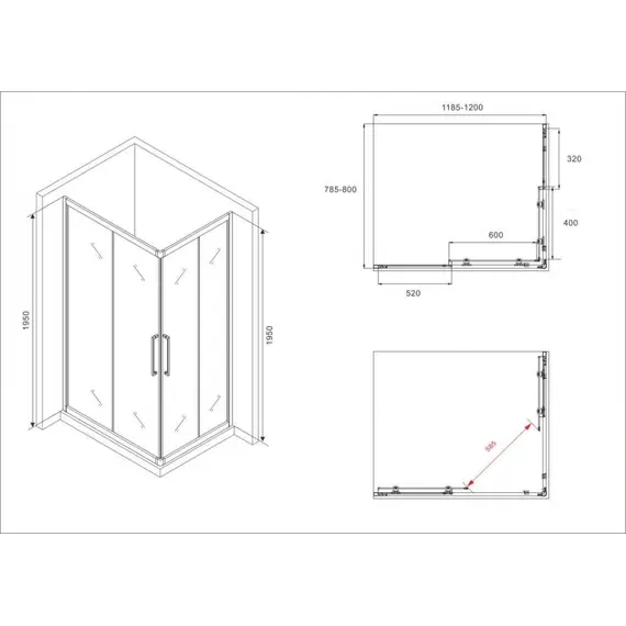 ДУШЕВОЙ УГОЛОК ABBER SCHWARZER DIAMANT AG02128H