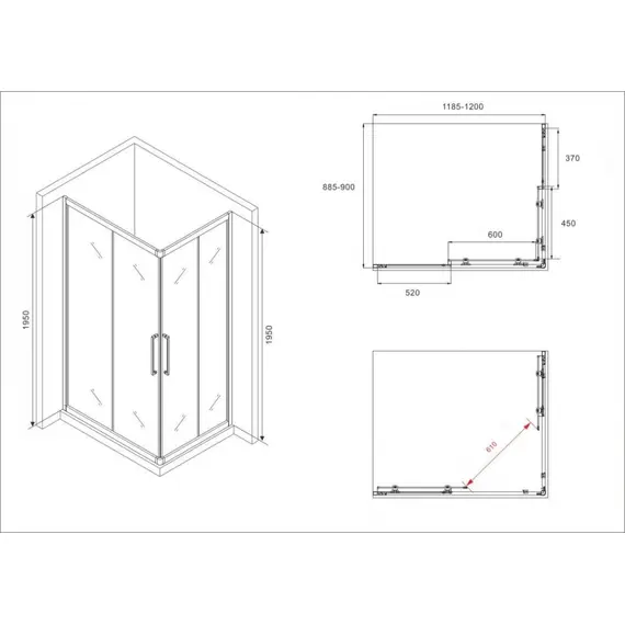 ДУШЕВОЙ УГОЛОК ABBER SCHWARZER DIAMANT AG02129MH