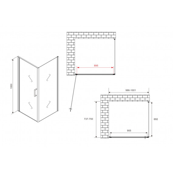 ДУШЕВОЙ УГОЛОК ABBER SONNENSTRAND AG04100B-S75B