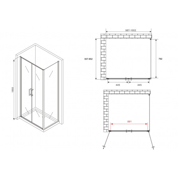 ДУШЕВОЙ УГОЛОК ABBER SONNENSTRAND AG04100C-S85