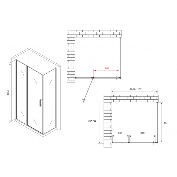 ДУШЕВОЙ УГОЛОК ABBER SONNENSTRAND AG04110MS-S75M