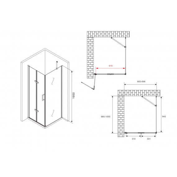 ДУШЕВОЙ УГОЛОК ABBER ZART AG08070P-S101