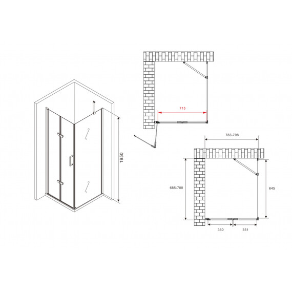 ДУШЕВОЙ УГОЛОК ABBER ZART AG08080P-S71