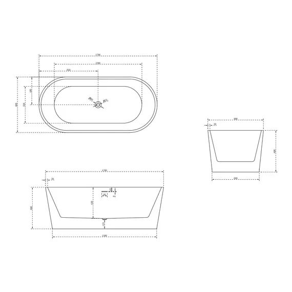 АКРИЛОВАЯ ВАННА ABBER AB9209MW БЕЛАЯ МАТОВАЯ