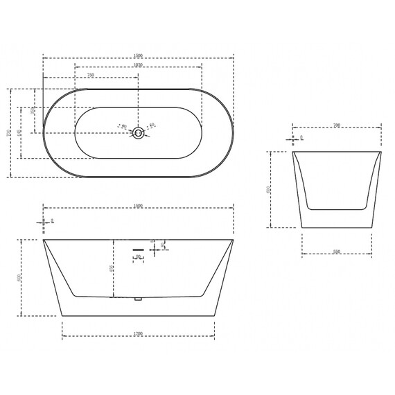 АКРИЛОВАЯ ВАННА ABBER AB9222-1.5 БЕЛАЯ
