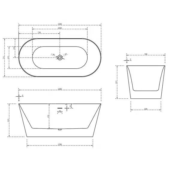 АКРИЛОВАЯ ВАННА ABBER AB9222-1.5 БЕЛАЯ