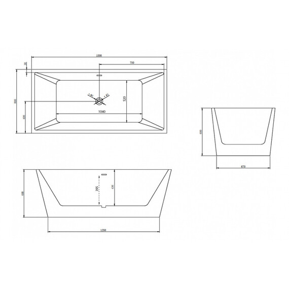 АКРИЛОВАЯ ВАННА ABBER AB9224-1.5 БЕЛАЯ